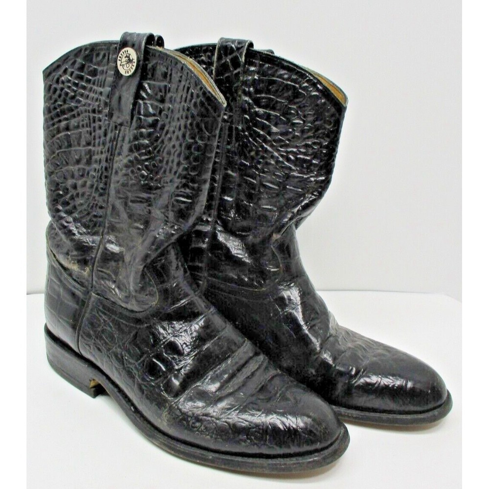 Rogers boots Western Cowboy Black Exotic print boot - size 10